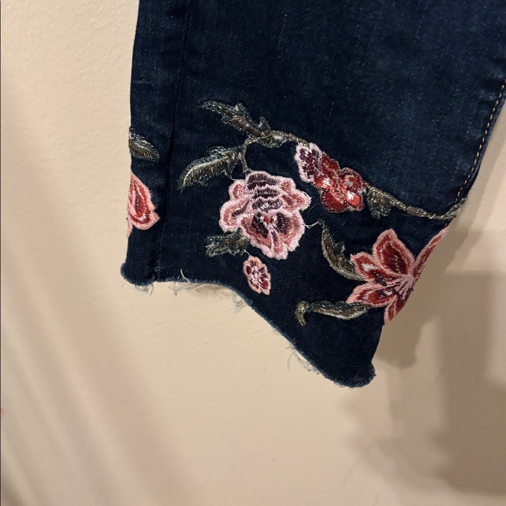 Driftwood Colette Embroidered Floral Straight Leg Jean - Picture 3 of 7